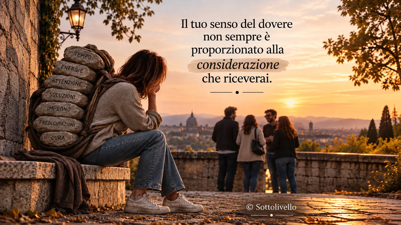 Il peso che nessuno ti ha chiesto di portare